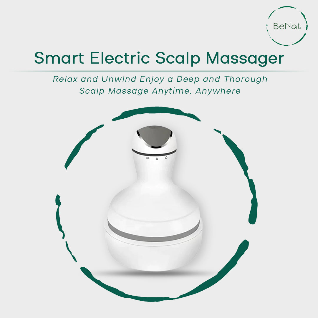 BeNat scalp massager in use on the scalp